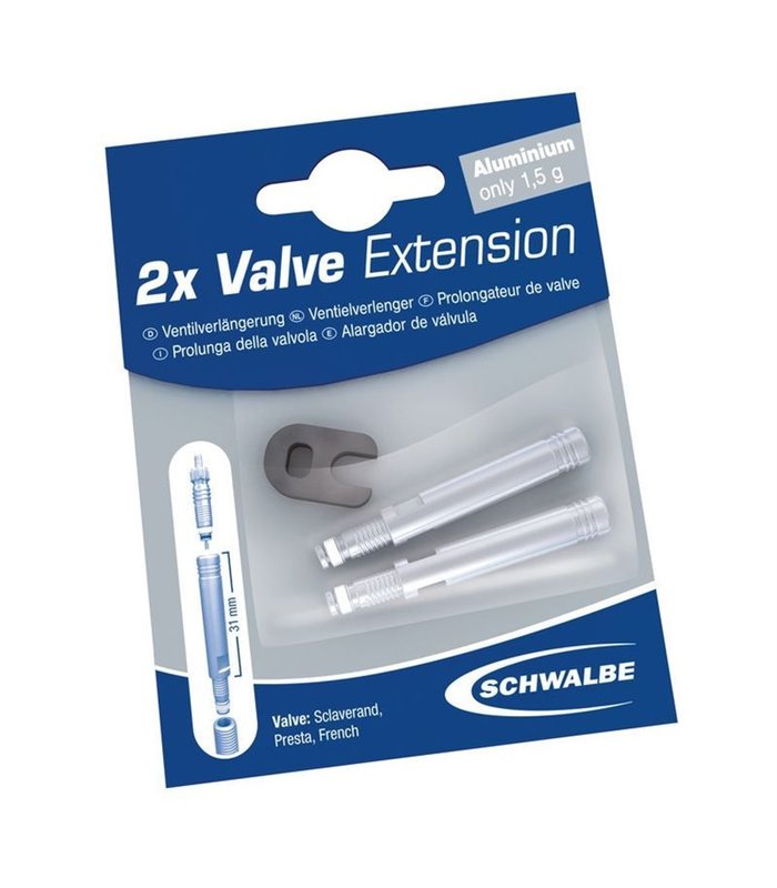 PROLONGADOR SCHWALBE VALVULA PRESTA ALU 30mm(2 UN)