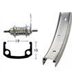 RUEDA TRASERA 20x1.75 WINORA CONTR.36 AGUJ.107mm PL.MAT