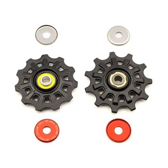 JUEGO DE RULETAS CAMPAGNOLO SUPER RECORD 11V NEGRO