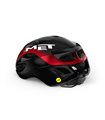 CASCO MET RIVALE MIPS NEGRO/ROJO METALICO BRILLO S