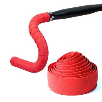JUEGO CINTA MANILLAR BIKE RIBBON CORK GEL 44 ROJO