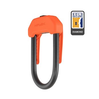 CANDADO U HIPLOK DX 15x8.5 cm PORTATIL NARANJA