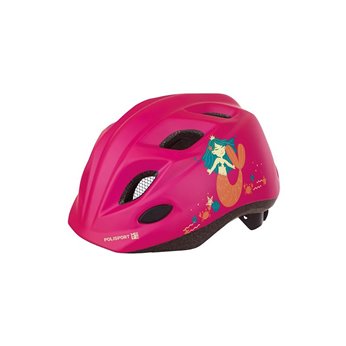 CASCO NIÑO POLISPORT ROSA SIRENA LUZ LED XS 48-52