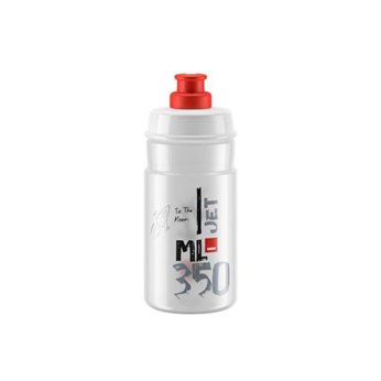 BIDON ELITE JET TRANSPARENTE/LOGO ROJO 350 ml