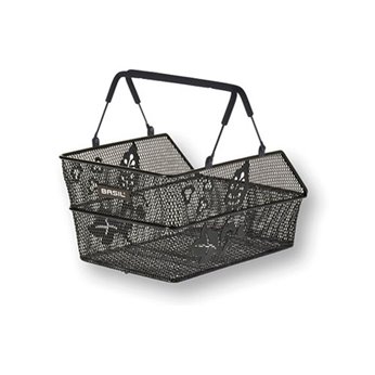 CESTA TRASERA BASIL CENTO S ACERO NEGRO FLORES