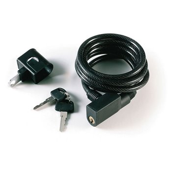 CANDADO CABLE ESPIRAL  8 mm - 150 cm CON SOPORTE